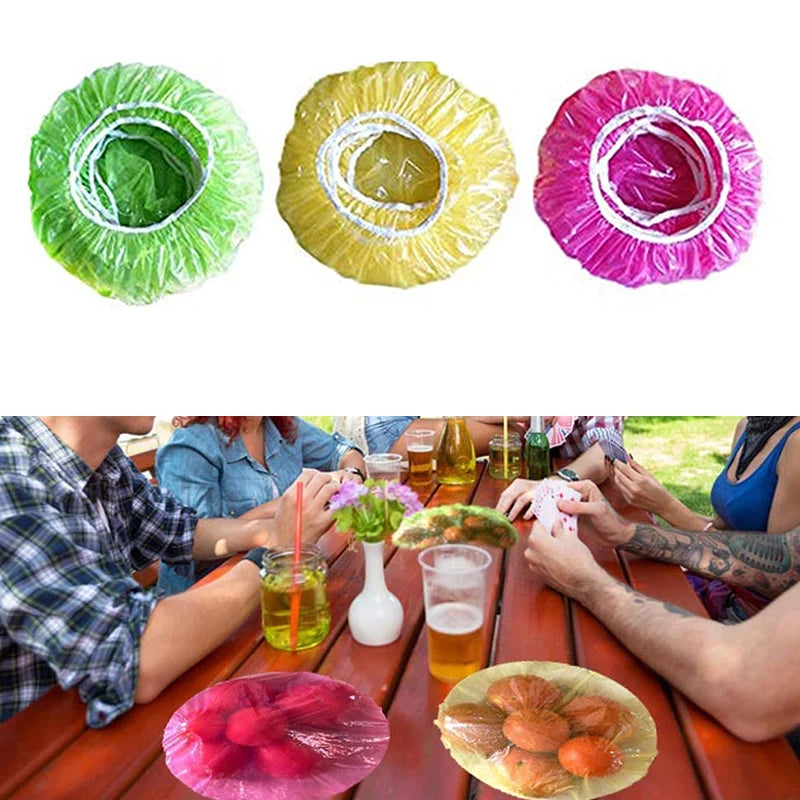 Couvercles alimentaires élastiques réutilisables, 60 pièces, emballage en plastique, couvercles alimentaires pour bols à fruits, tasses, bouchons de stockage de cuisine, sacs économiseurs pour conserver la fraîcheur