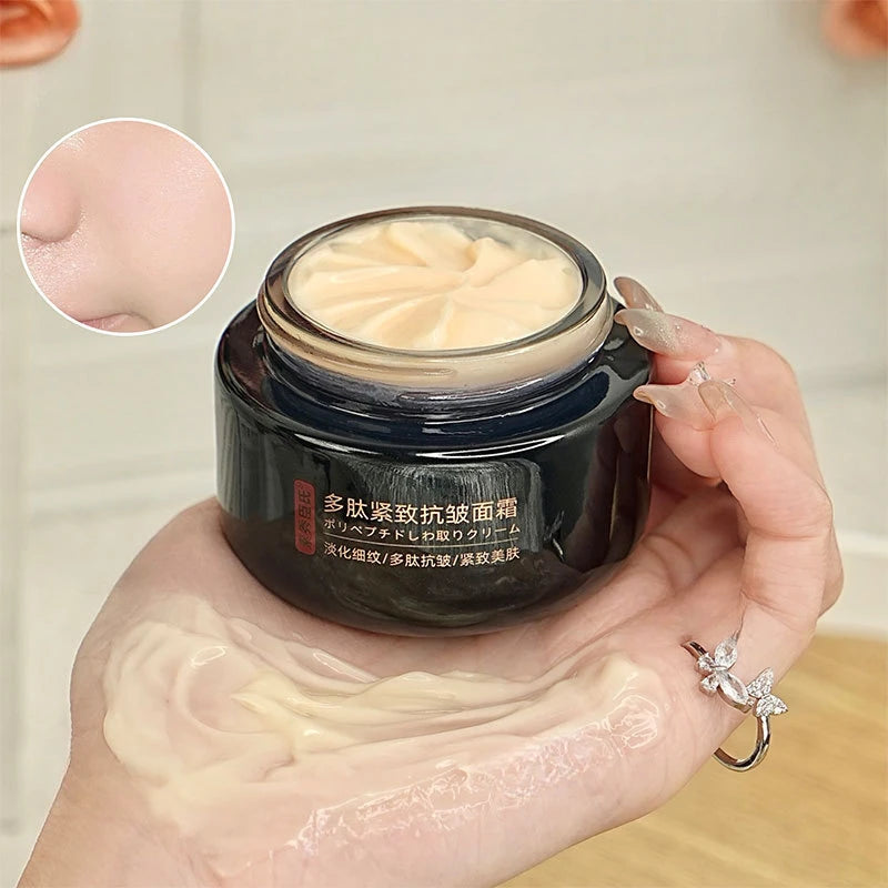Crème pour le visage raffermissante anti-rides polypeptide, hydratation en profondeur, éclaircit la peau terne, minimise les ridules, crème hydratante de jour et de nuit