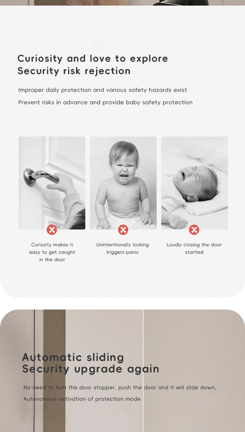 Butoir de porte de sécurité pour bébé, arrêt de porte de sécurité pour enfants, empêche la fermeture de la maison, maintient automatiquement la main Anti-pincement en toute sécurité pour bébé