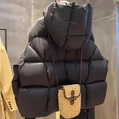 Mode femmes doudoune 2025 nouvelle femme col montant doudoune décontracté ample à capuche Parkas