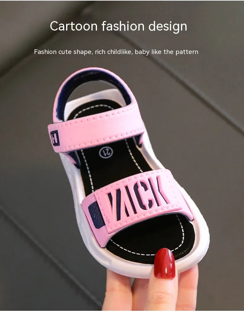 Sandales pour enfants étudiants chaussures antidérapantes simples généreux garçons filles sandales porter et hors facile fond souple enfants chaussures décontractées