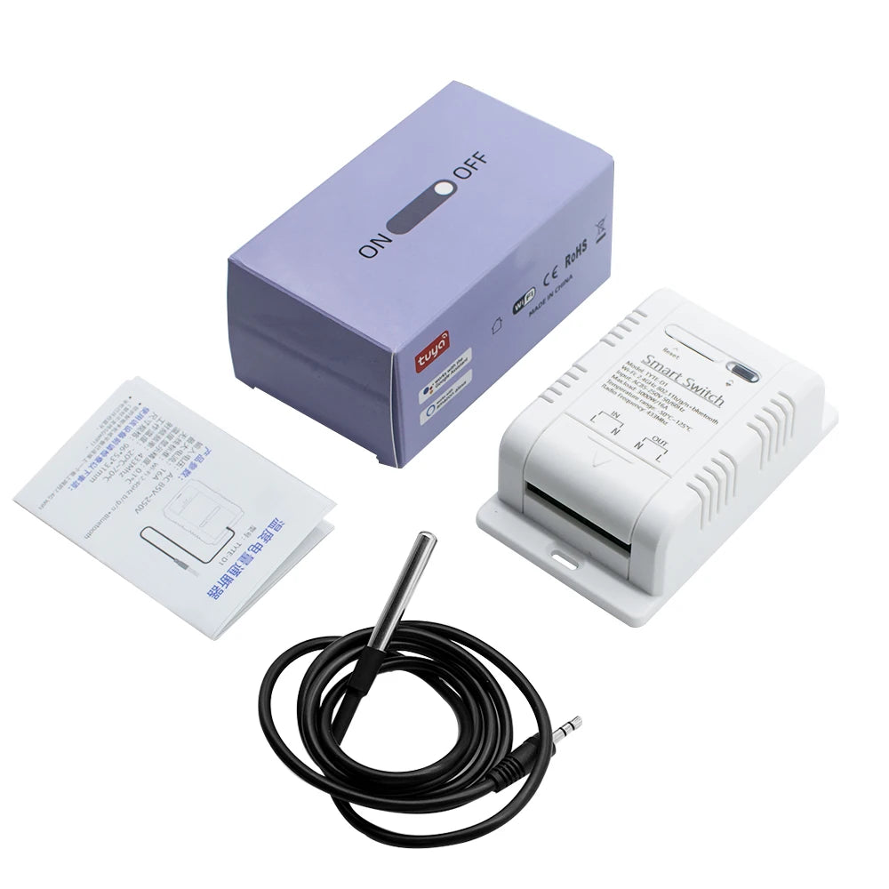 Tuya – capteur de température Intelligent Wifi 16A, 3000W, interrupteur de commande Intelligent, relais de surveillance étanche, sonde de Thermostat de synchronisation