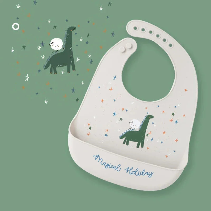Bavoirs en Silicone souple pour bébés garçons et filles, bavoir imperméable pour nourrissons, tabliers de dessin animé pour nouveau-nés, bavoirs pour tout-petits, tissus pour rots, Bandana