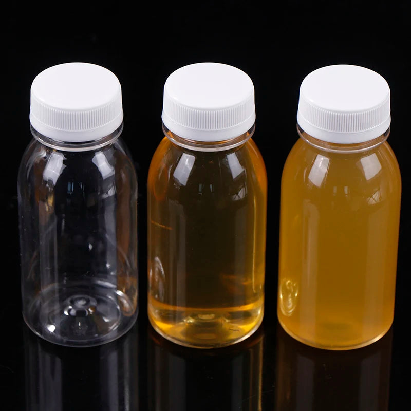 Bouteille d'eau en plastique transparente pour enfants, bouteille de jus, bouteille de lait en l'horloge, bouteille de boisson avec couvercle, portable AfricWater HI, 200ml, 6 pièces