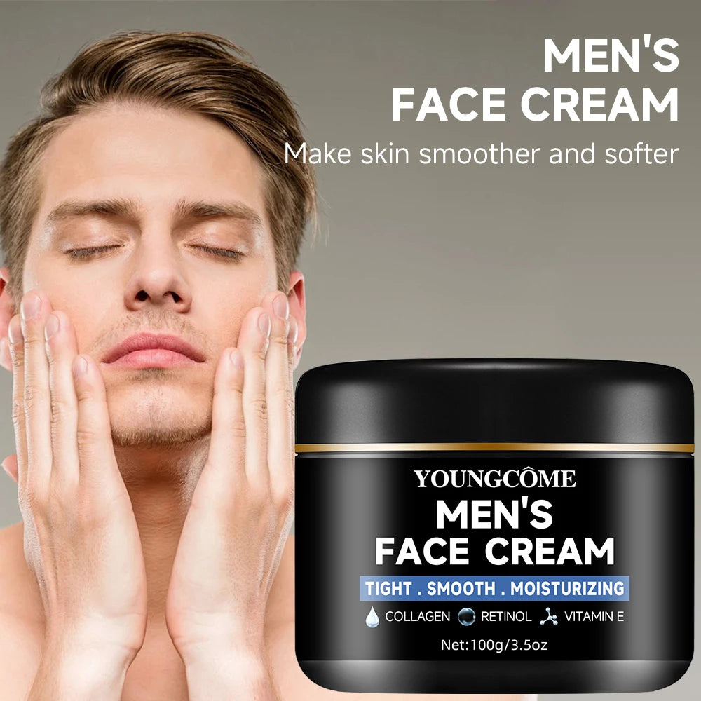 Crème hydratante au collagène pour hommes avec rétinol et vitamines, crème hydratante rafraîchissante et anti-rides