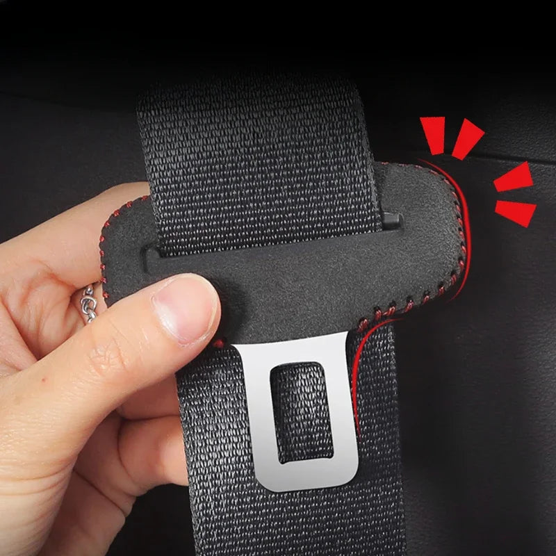 Boucle de ceinture de sécurité de voiture, Clip de protection, couverture intérieure avant et arrière, ceinture de sécurité automobile, Bulckle, Clips en cuir, accessoire