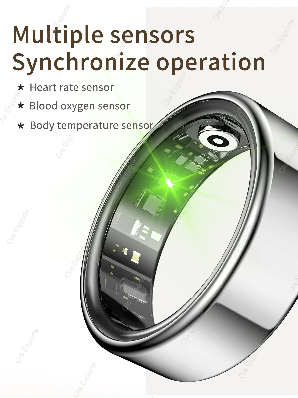 Anneau intelligent de pression artérielle, surveillance de la santé du sommeil, Mode multisport, smartring IP68, étanche, soins à distance pour hommes et femmes