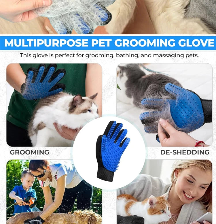 Gants de toilettage pour animaux de compagnie, brosse à cheveux et peigne pour chats, gants pour baigner, nettoyage des chiens, épilation pour chiens, accessoires d'utilisation d'animaux