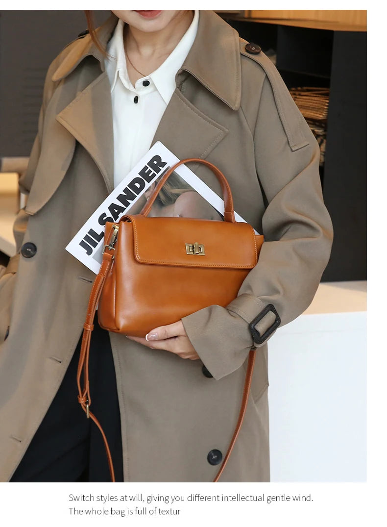 Sac fourre-tout en cuir de vachette véritable pour femme, sac à main en cuir souple pour femme, sacs à bandoulière à la mode, designer de luxe, initié féminin