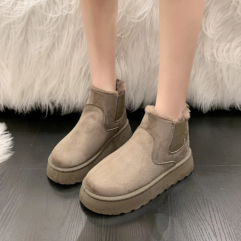 2025 nouvelles bottes de neige à semelles épaisses pour femmes en peluche chaude marque de luxe bottines de créateur hiver Mujer Botas nouvelles bottines pour femmes