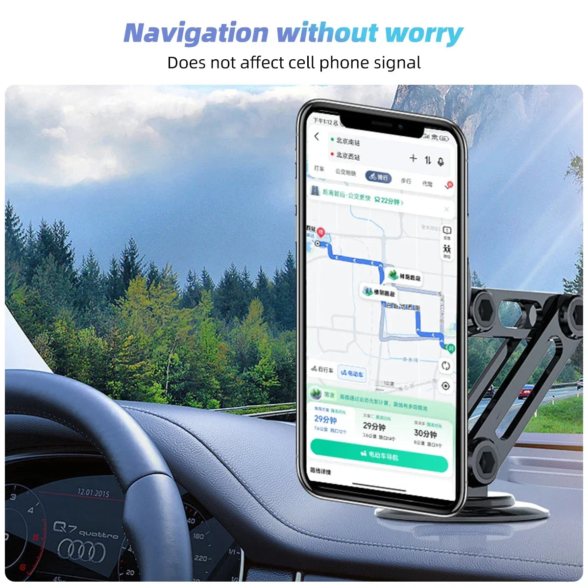 Support de téléphone magnétique pour voiture, rotation 720 en métal, pliable, Magsafe, Support magnétique pour grille d'aération, Support GPS pour tous les téléphones