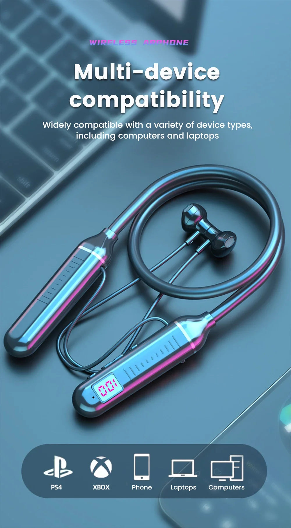 TWS Headphones Earbuds Earphones Earhook, Ecouteurs Bluetooth 5.49 sans Fil Casque Audio avec Haut-parleurs dynamiques de, avec microphone, Son stéréo immersif, 28h d'Autonomie pour Sport, entraînement, Yoga, Extérieur