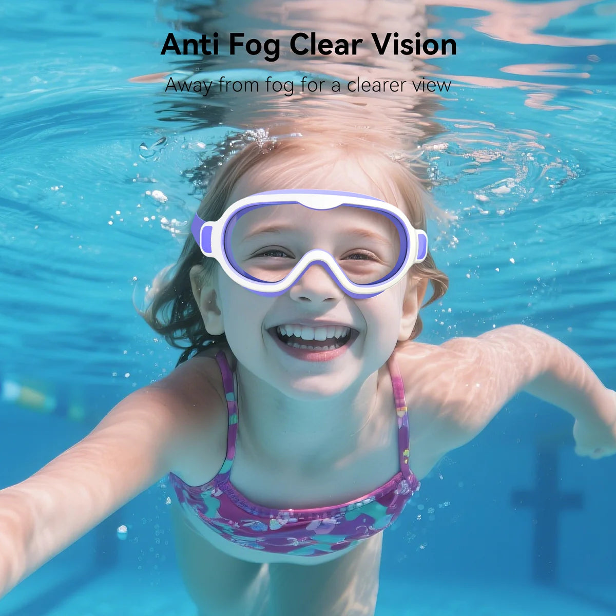 Lunettes de natation pour enfants, grand cadre, sans fuite, étanche, vue large, Vision claire, Anti-buée, Anti-UV, réglable rapide, pour enfants de 3 à 15 ans