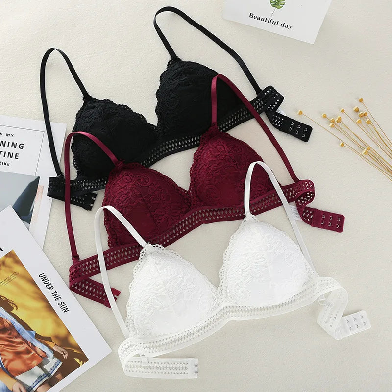 Soutien-gorge en dentelle, Sexy, décolleté en V profond, coupe Triangle, sans couture, Fitness, Yoga, sport, Lingerie, sous-vêtements, respirant, Push Up
