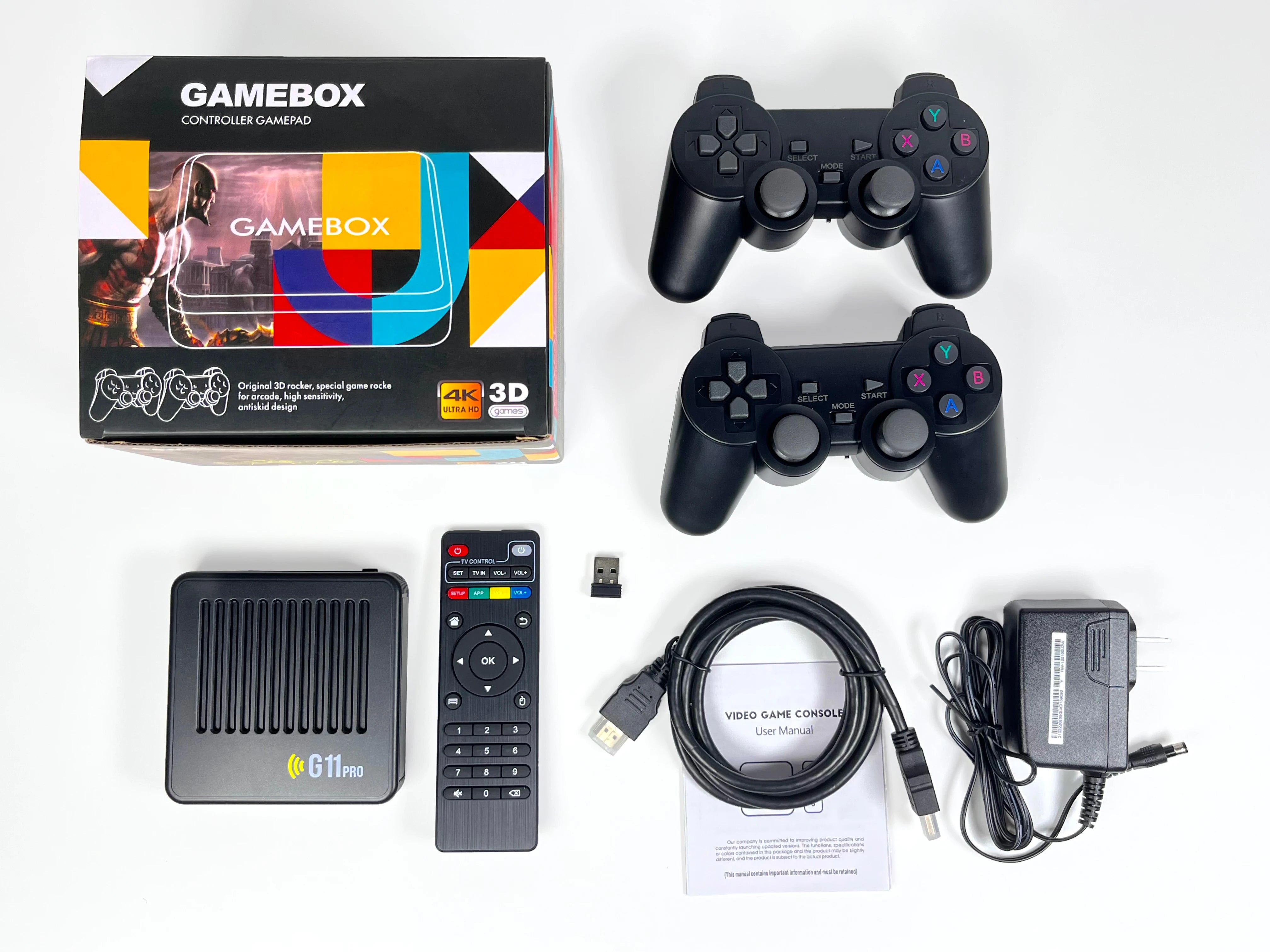 G11 Pro Game Box 4K HD TV Game Stick Console de jeu vidéo 128G intégré 40000 jeux rétro lecteur de jeu Portable manette de jeu sans fil