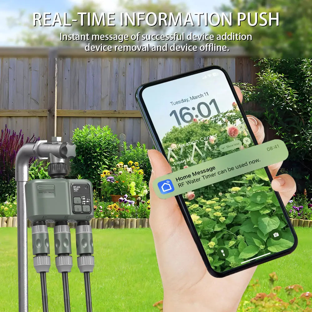 Tuya RF433 WIFI minuterie d'eau automatique jardin Machine d'irrigation numérique arroseur Intelligent utilisé en extérieur pour économiser de l'eau et de l'heure