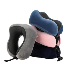 Oreiller cervical en forme de U en mousse à mémoire de forme – Compagnon de voyage doux avec fonction de massage, idéal pour l'avion, la voiture et le soutien cervical