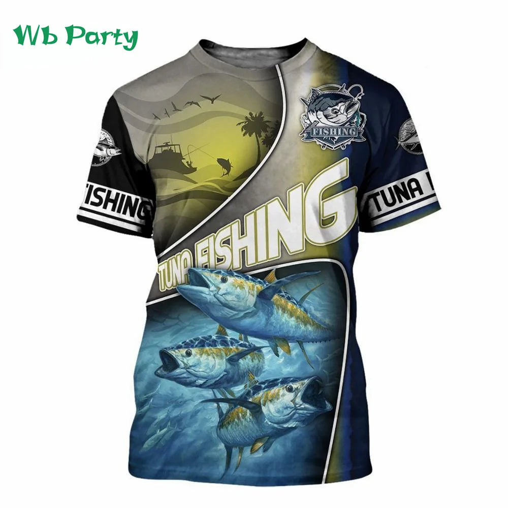 Camisas para hombre, camiseta gráfica con estpado de peces, camiseta de manga corta para hombre, camisetas con gráficos