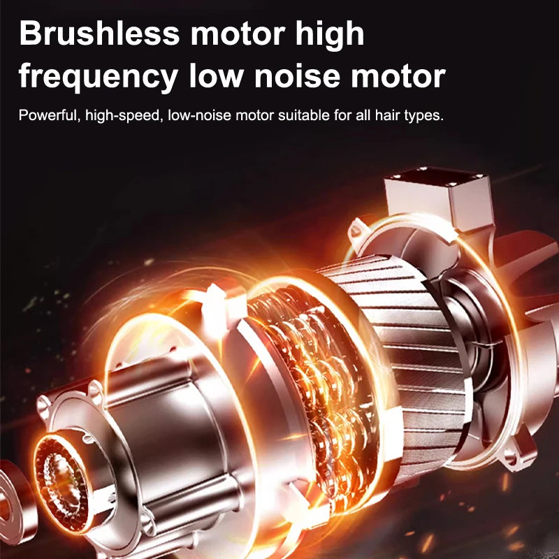 Professional electric hair clipper for men, ceramic blade, low noise home trimmer, USB charger, men's hair cutting tools