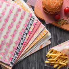 Papier ciré de qualité alimentaire, 50 pièces/lot, papier de graisse, emballages alimentaires, papier d'emballage pour pain, Sandwich, hamburger, frites, papier huilé, outils de cuisson