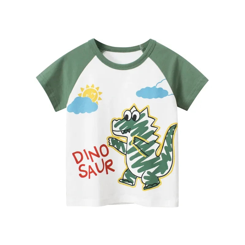 Vêtements d'été en coton pour bébés garçons et filles, t-shirt à manches courtes imprimé graffiti, haut pour enfants, tenue pour bébé, 2-8T