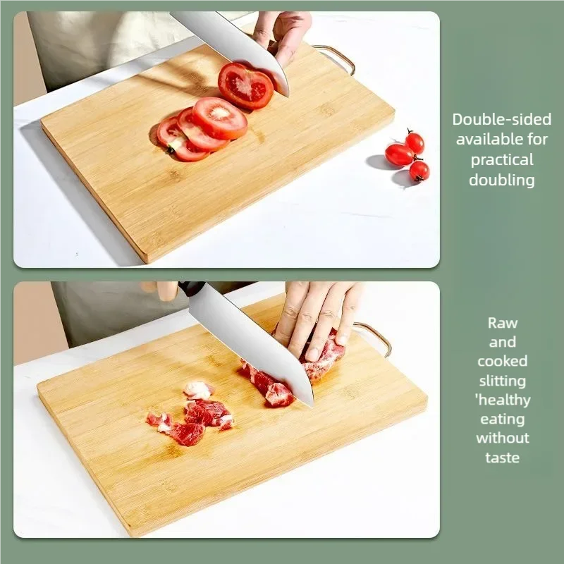 Planche à découper en bambou de cuisine, planche à couteaux rectangulaire, planche à découper en bois massif épais, planche à découper en bois et fruits