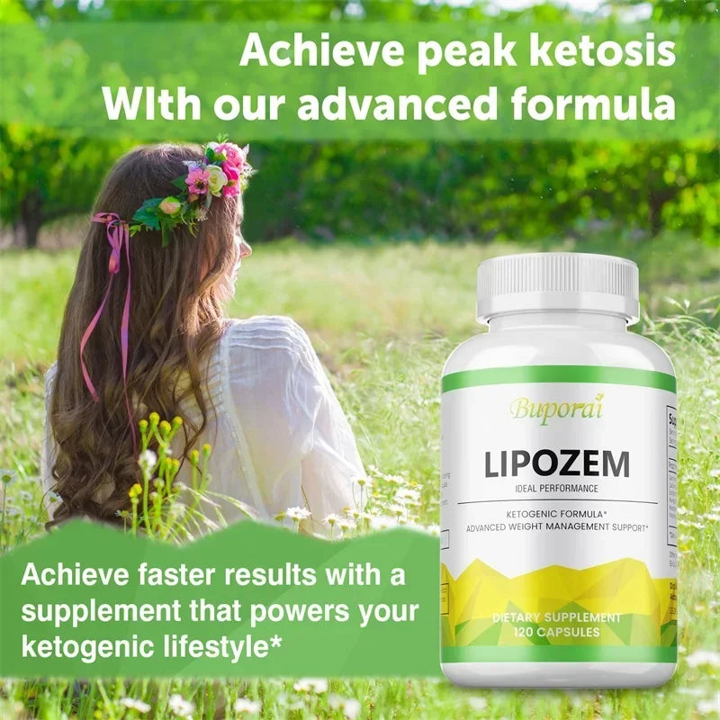 Lipozem naturel - Suppresseur d'appétit, brûleur de graisse, soulage le gonflage et le constipation, améliore le métabolisme - 120 capsules