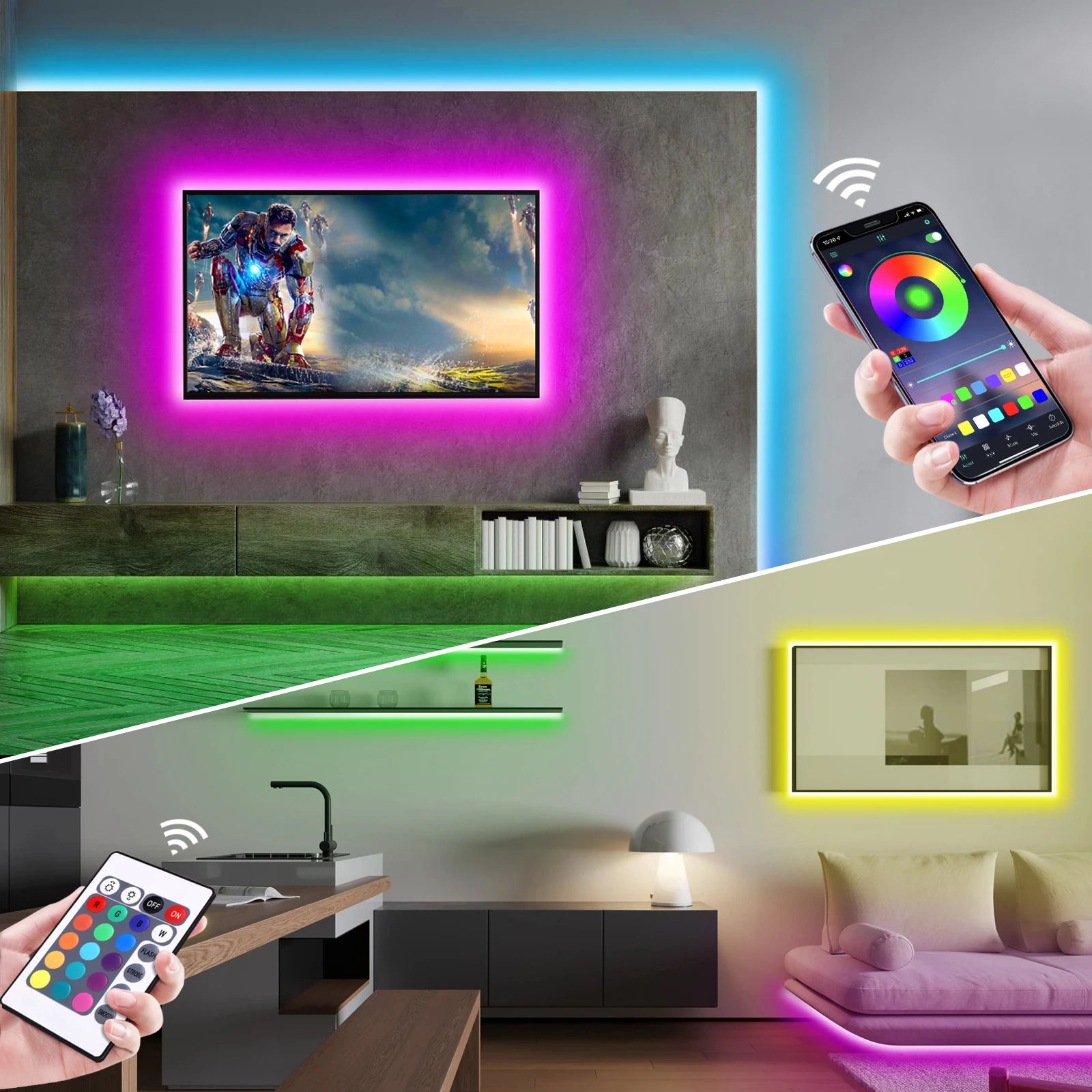 5V USB RGB néon LED bande Bluetooth App avec télécommande étanche néon bande RGB bande pour la décoration de la pièce à la maison éclairage