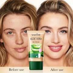 Aloe Vera BB crème-hydratant et dissimulant au collagène fond de teint à couverture complète, correcteur longue durée et léger