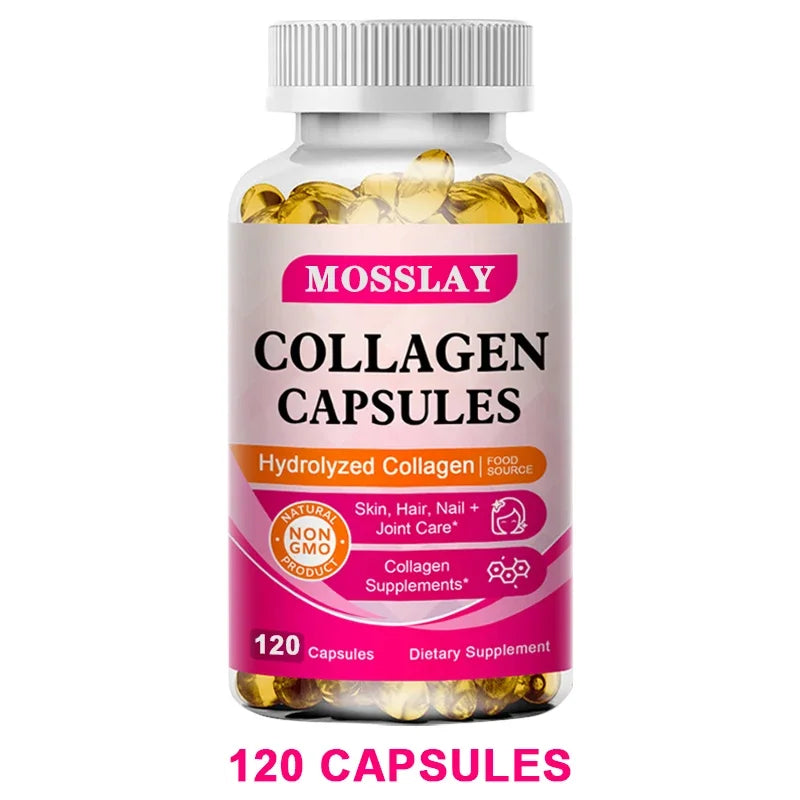 Capsules de collagène avec acide hyaluronique et complexe de vitamine C, supplément de blanchiment de la peau
