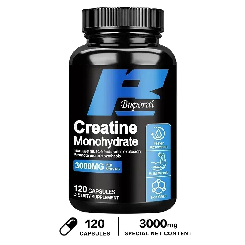Creatine monohydrate - Improves muscle strength, promotes muscle recovery and growth, and enhances athletic performance. Vegan.