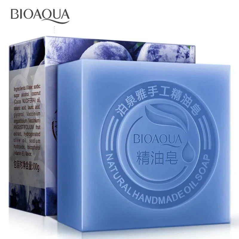Savons aux huiles essentielles Bioaqua au miel, rose, jasmin, aloé, matcha, myrtille, lavande, charbon de bambou, savons en bambou noir