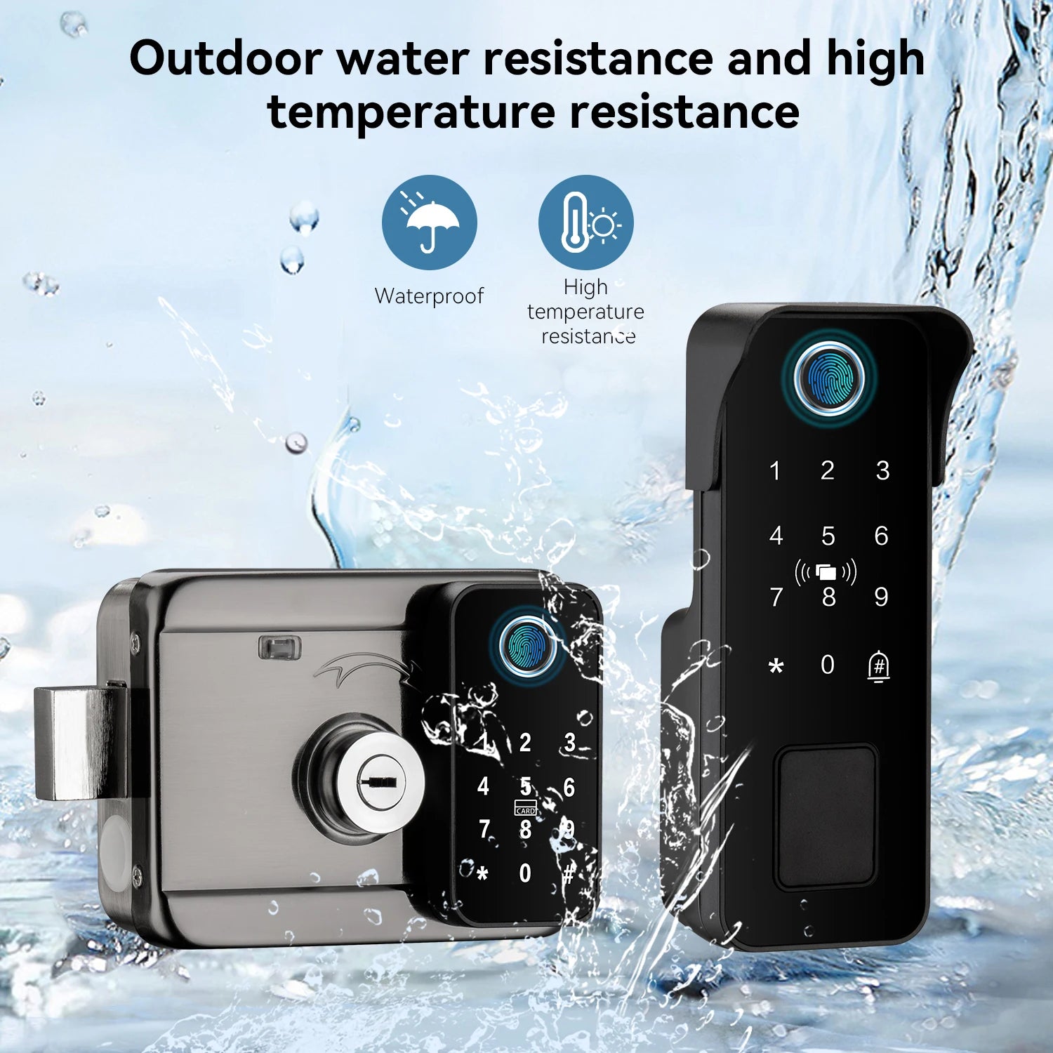 Tuya – serrure de porte intelligente étanche, empreinte digitale, télécommande de jardin extérieur, carte APP, Code numérique, serrure électronique à Double jante ﻿ ﻿