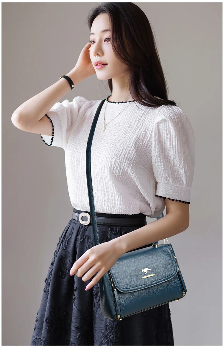 Women's soft leather top-handle bags, luxury design, insider messenger bags, high-quality handbags and purses, CommConsul Handbag 