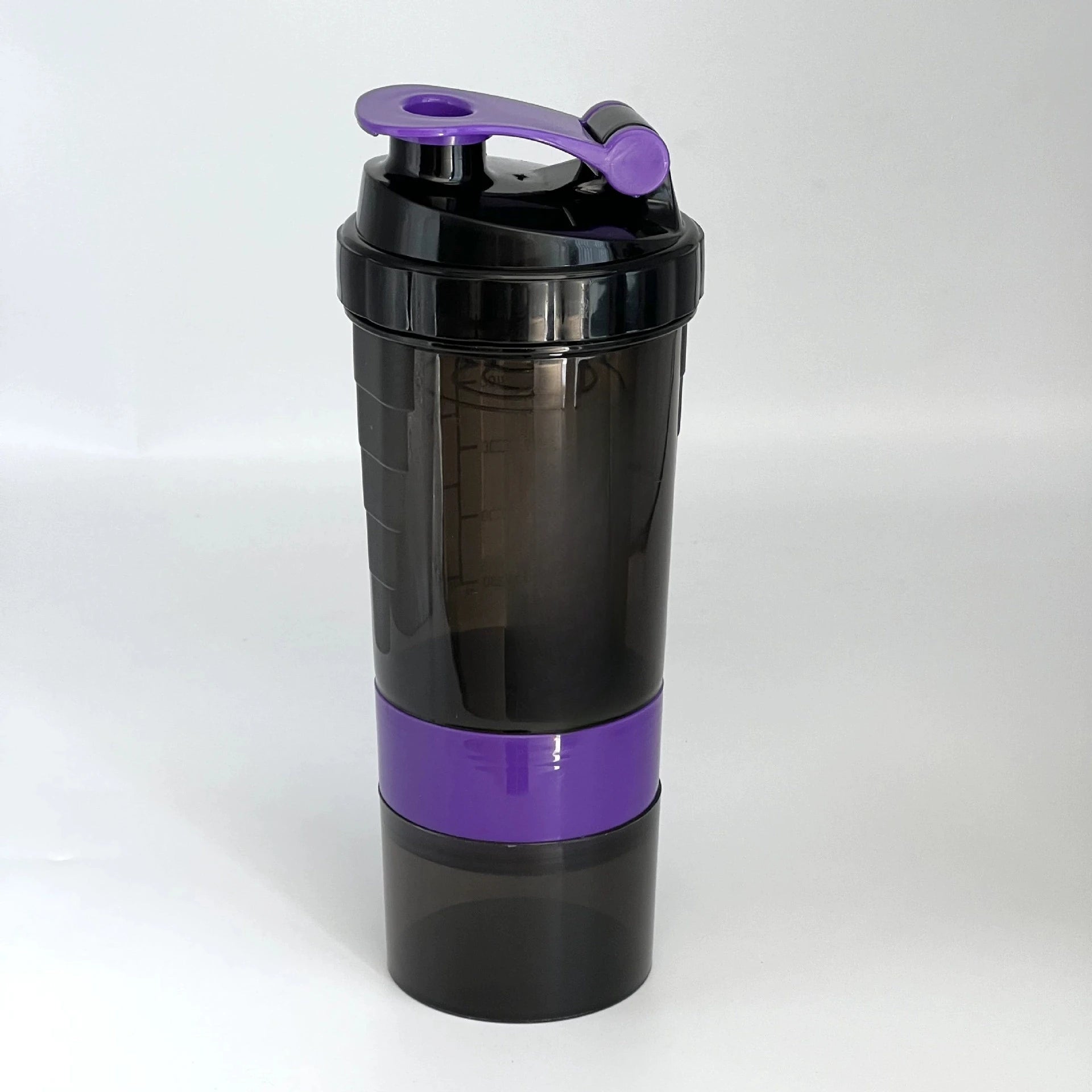 Bouteille de protéines Shaker à 3 couches, tasse à secouer la poudre, bouteille d'eau, tasse de mélange en plastique, bouteille d'exercice de musculation
