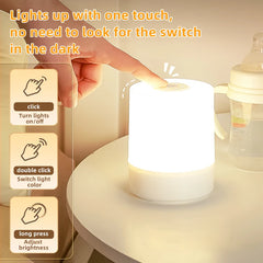 Veilleuse LED à capteur tactile pour enfants, lumière à intensité variable en continu, à côté de la lampe, chargement USB, lampe de table, veilleuse pour bébé, chambre à coucher