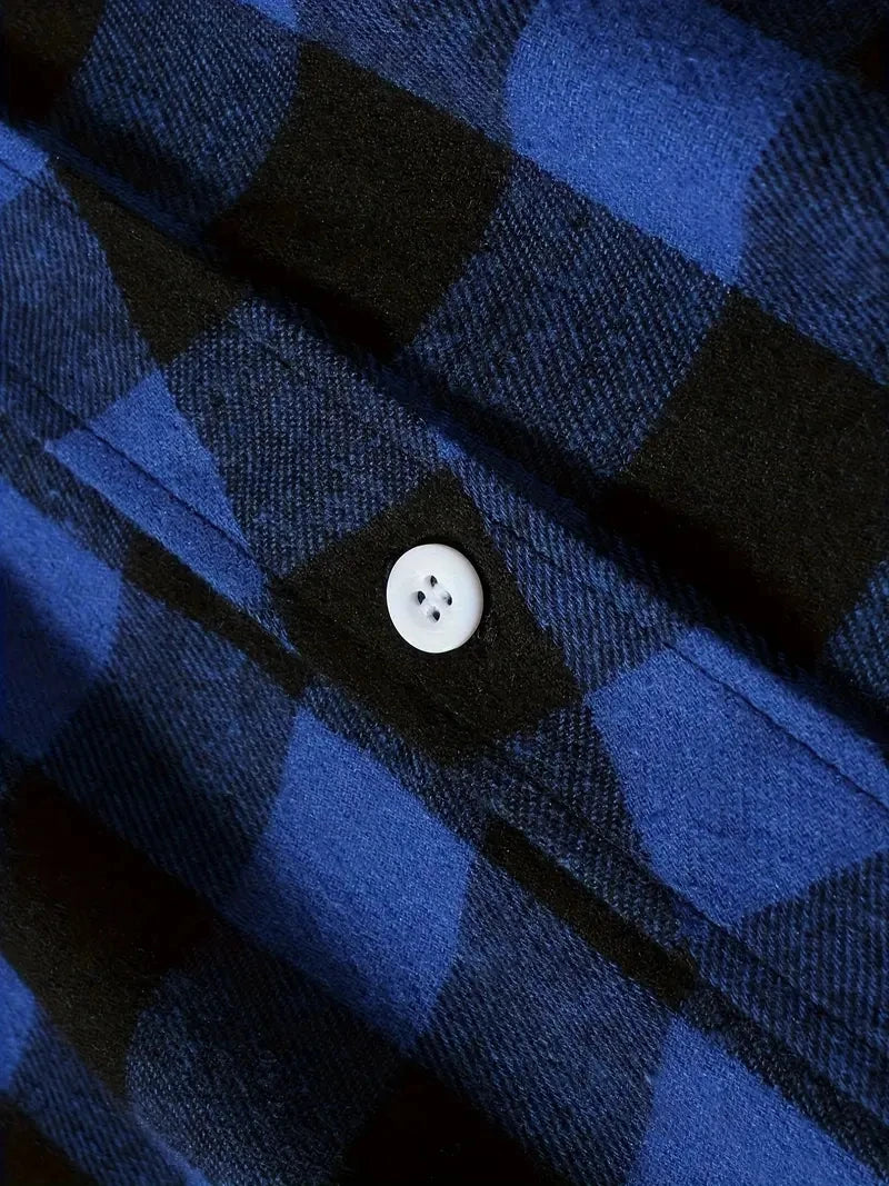 Chemises pour hommes simple boutonnage classique Plaid intelligent décontracté chemise en flanelle à manches longues poitrine deux poches conception printemps automne hommes hauts