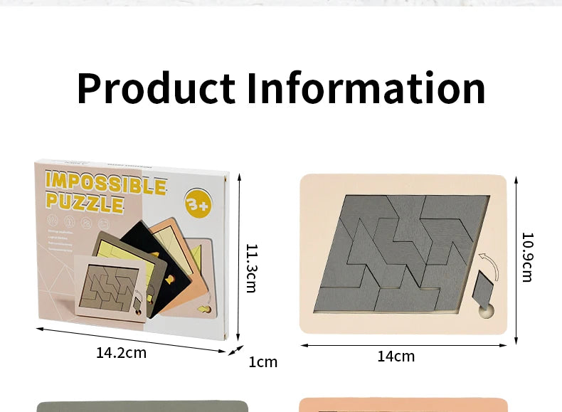Puzzle en bois pour enfants, planche en bois, Montessori, apprentissage 3d, planches d'activités éducatives précoces, jouets pour enfants