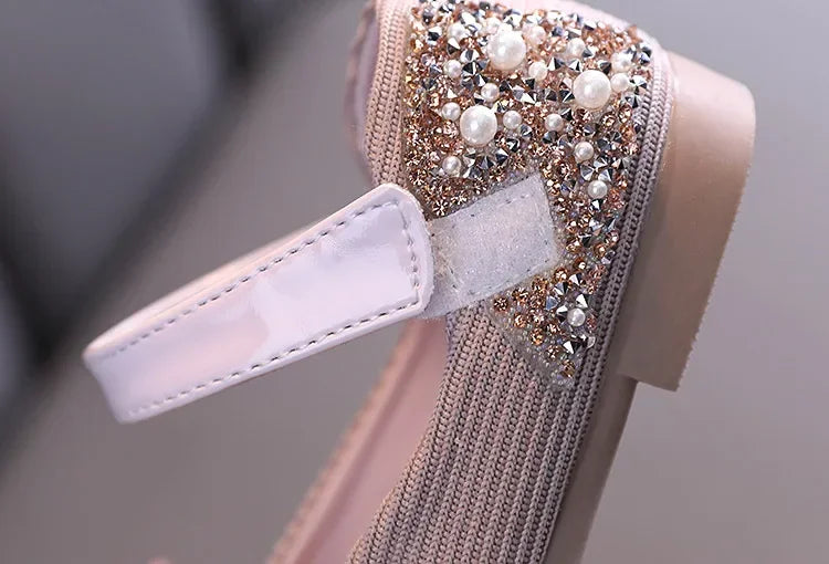 Sandales enfant en bas âge fille chaussures pour enfants perle strass brillant enfants chaussures bébé filles chaussures filles string sandales