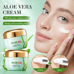 2 pièces/kit BIOAQUA Aloe Vera ensembles de soins de la peau crème pour les yeux du visage hydratant raffermissant crèmes à l'aloe vera ensemble de soins de la peau du visage