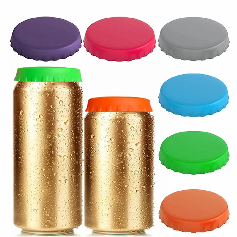 Couvercles de canettes de boissons réutilisables, couvercles de canettes de boissons, protecteurs de couvercles de Soda, bouchon de bouteille d'étanchéité en Silicone, couvercle d'étanchéité anti-fuite