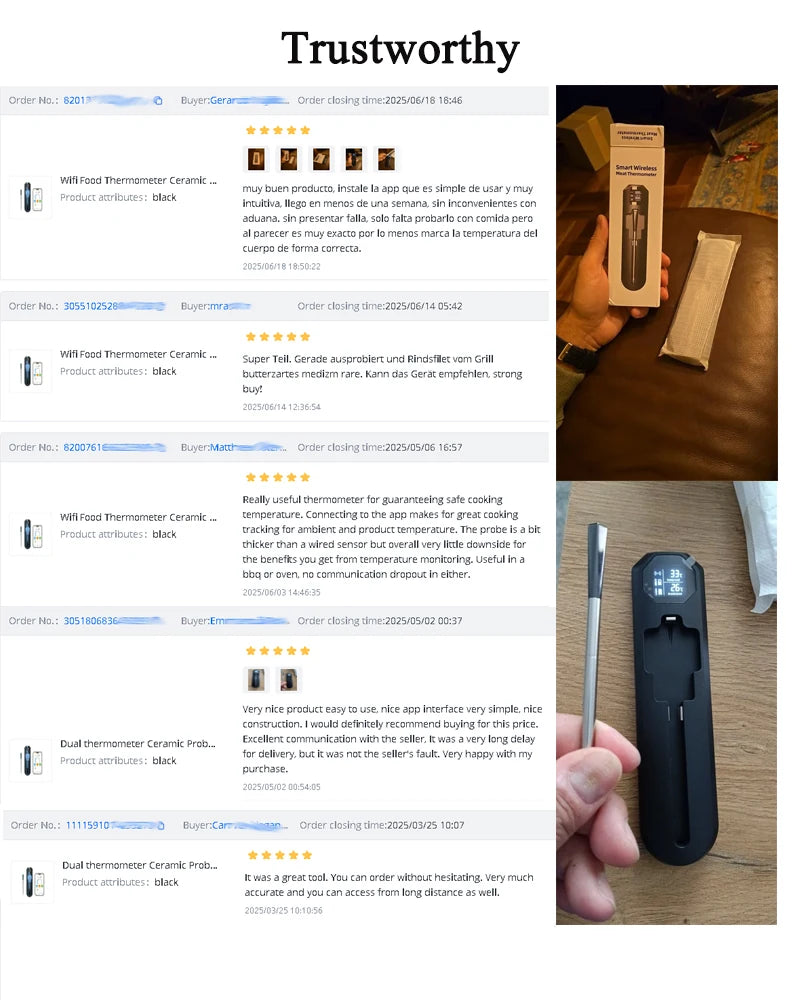 Thermomètre numérique pour cuisine thermomètre à viande sans fil Bluetooth IP67 thermomètres à affichage étanche pour griller BBQ alimentaire