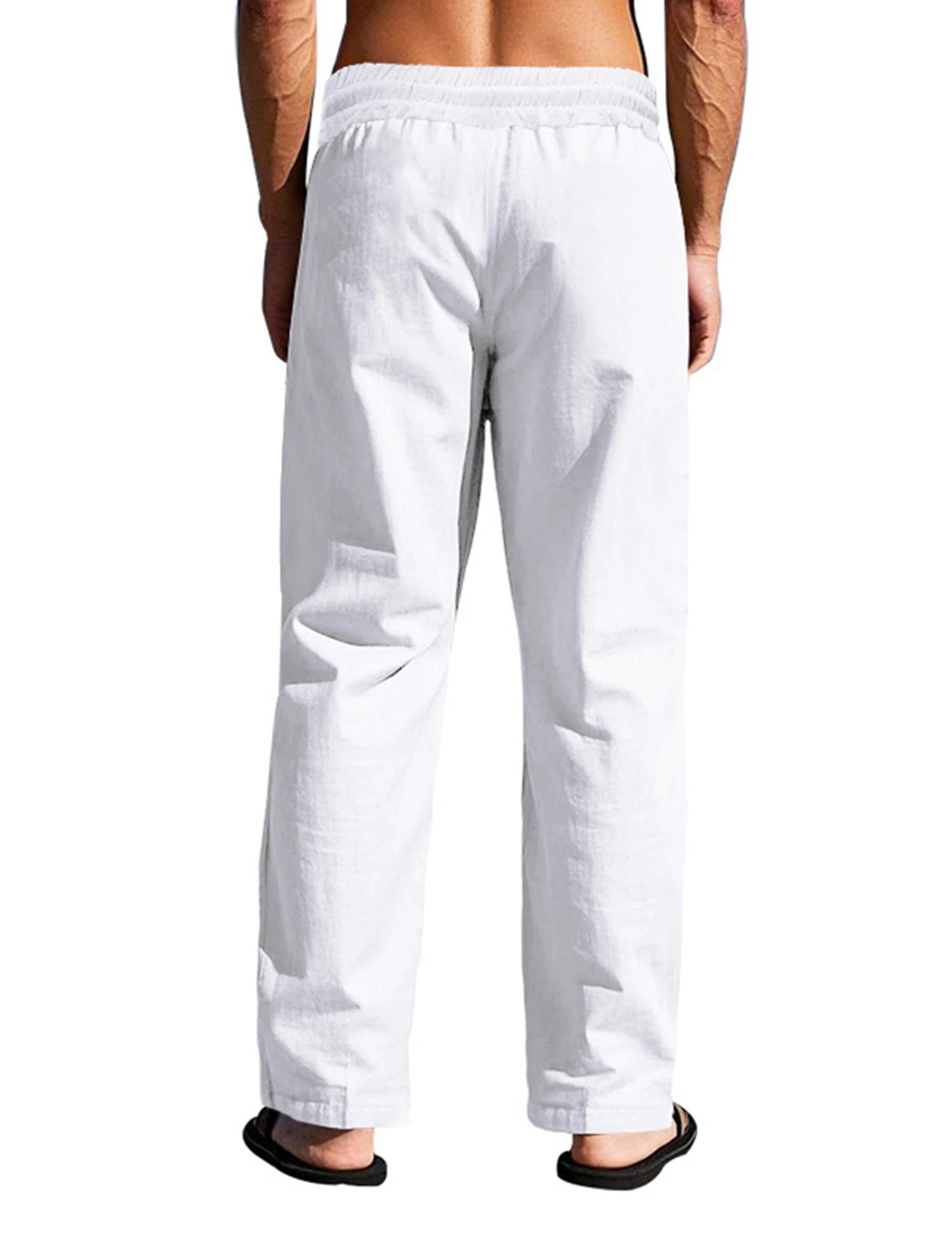 Pantalon décontracté homme 2025 printemps/été nouveau homme grande taille blanc pantalon droit solide plage noir Fitness pantalon S-XXXL