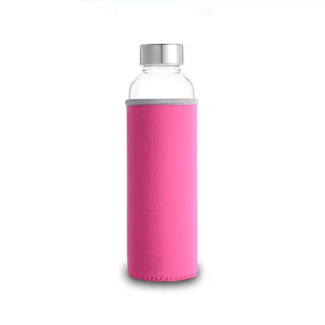 Bouteille d'eau en verre de 280ml/360ml/550ml, bouteille de Sport résistante aux hautes températures avec sac de protection, bouteille de boisson de voyage sans BPA