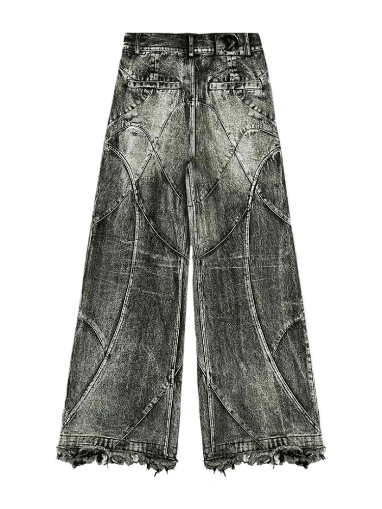 Women's baggy ripped denim jeans, bathroom, bathroom, bathroom, bathroom, U Y2k Streetwear, Punk Hip Hop, Grunge, FjGothic Vintage, Murcia, wide leg, Goth