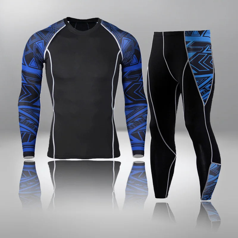 New Men's Thermal Underwear Sets, Compression Sports Suit, Sweat-Wicking, Quick-Drying Thermal Underwear, Men's Long Johns Sets
