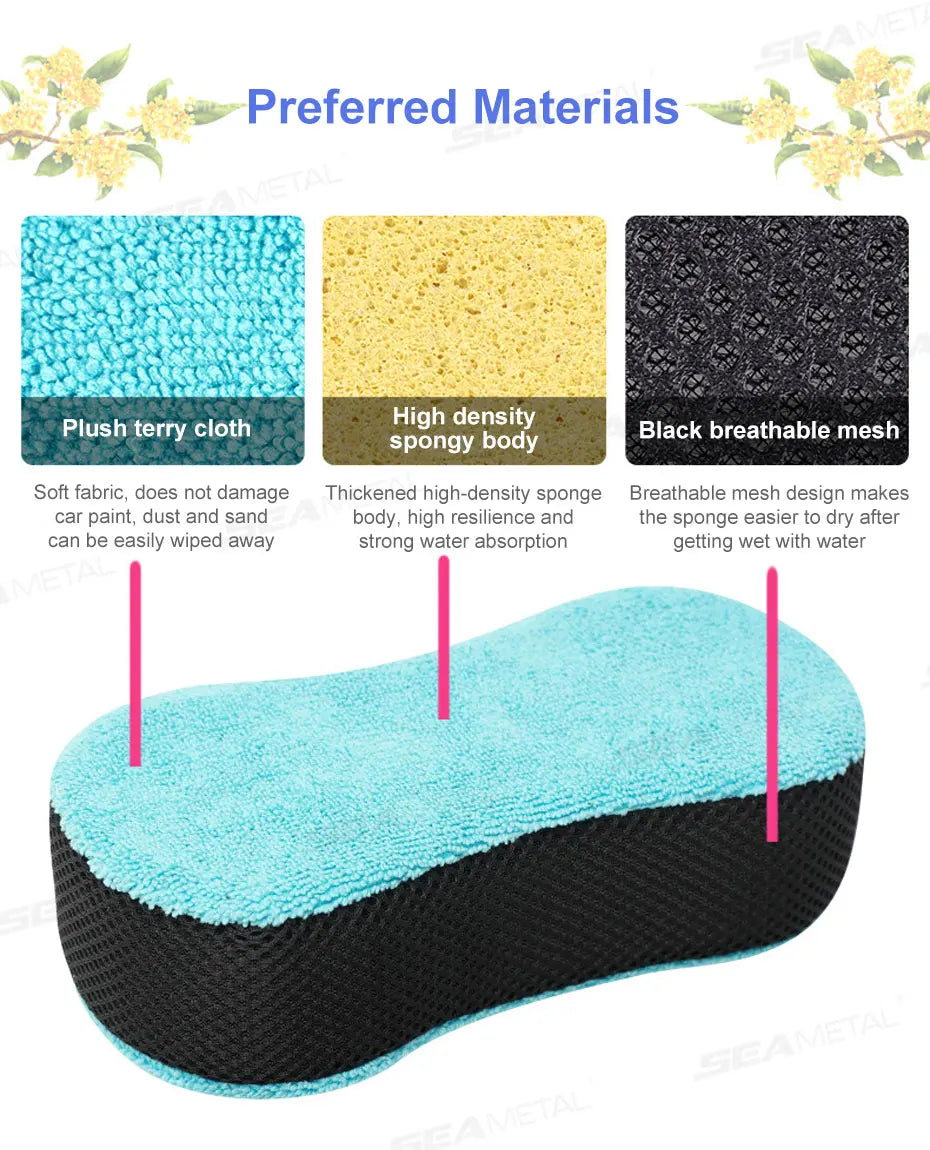 SEAMETAL éponge de lavage de voiture haute densité grande éponge de nettoyage à haute Absorption d'eau voiture détaillant polissage soin éponge de lavage