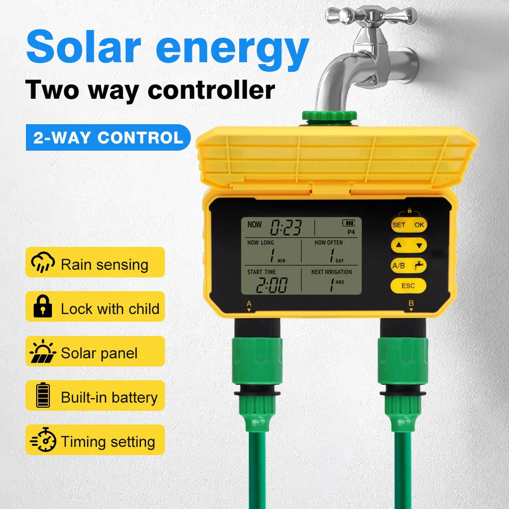 Solar Irrigation Synchronization Controller, Smart Existing System for Garden, Valve with Rain Sensor, WIFI