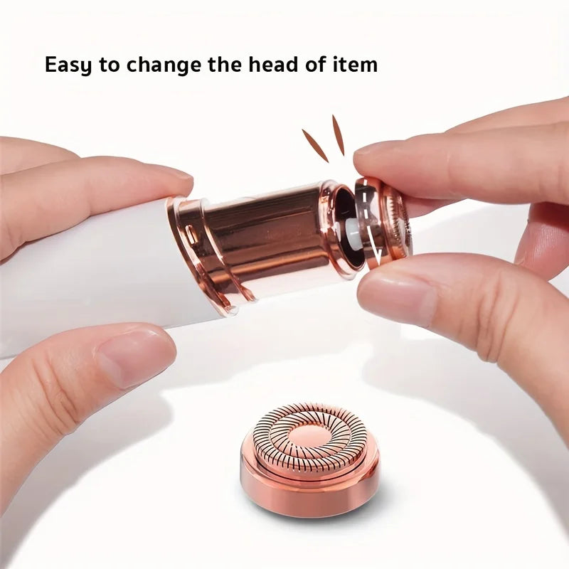 Replacement heads for facial hair removal, for a flawless finish, touch-sensitive facial hair removal tool for women, 4-point view