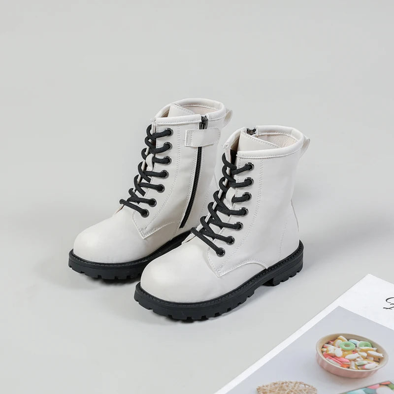 Bottes d'équitation pour enfants, chaussures de marque blanches, souples et décontractées à plateforme, nouvelle collection automne